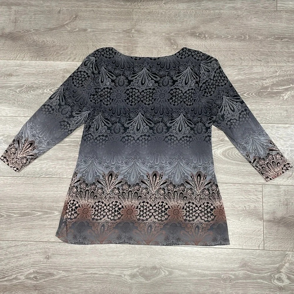 Axcess by Liz Claiborne 3/4 Sleeve Blouse Boho XL - Picture 14 of 14